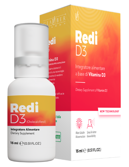 Redi D3  a base di Vitamina D3. Efficacia garantita grazie all'alta biodisponibilità della microemulsione spray.